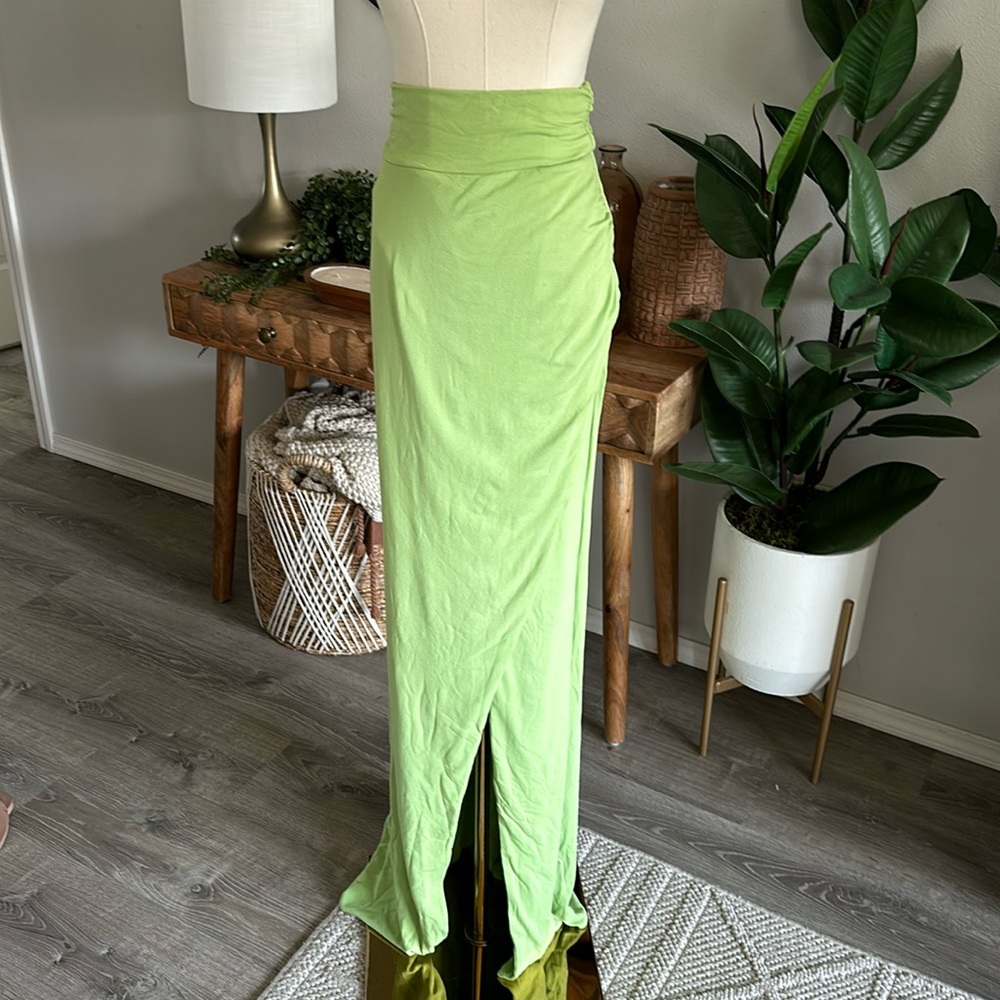Naked Wardrobe Faux Wrap Maxi Skirt